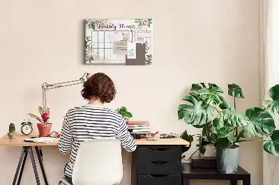 Ozdobna tablica korkowa Różany planer