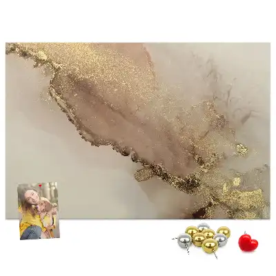 Tablica korkowa z motywem kamienia ze złotym żyłkowaniem