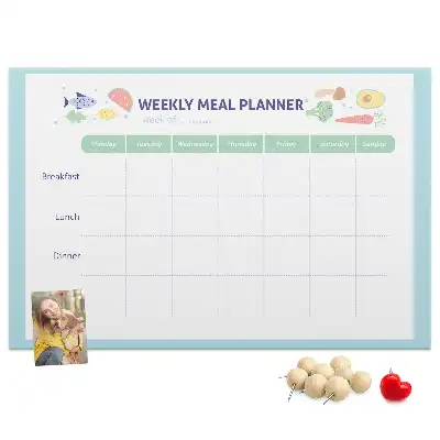 Ozdobna tablica korkowa do kuchni jako organizer menu