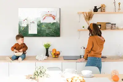 Tablica korkowa z motywem nowoczesnych roślin