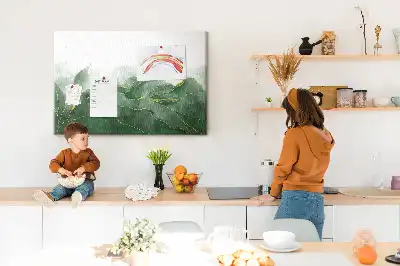 Tablica korkowa z motywem nowoczesnych roślin