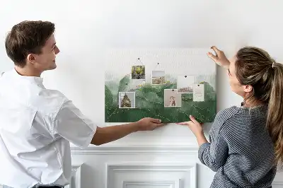 Tablica korkowa z motywem nowoczesnych roślin