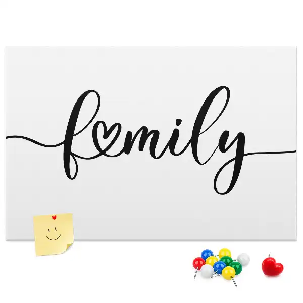 Tablica korkowa z napisem Family
