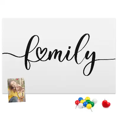 Tablica korkowa z napisem Family