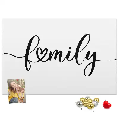 Tablica korkowa z napisem Family