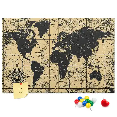 Tablica korkowa ozdobna Mapa Świata Vintage