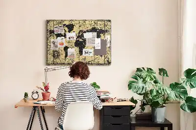 Tablica korkowa ozdobna Mapa Świata Vintage
