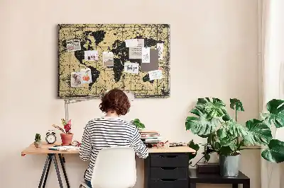 Tablica korkowa ozdobna Mapa Świata Vintage