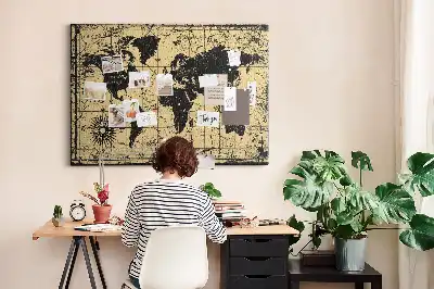 Tablica korkowa ozdobna Mapa Świata Vintage