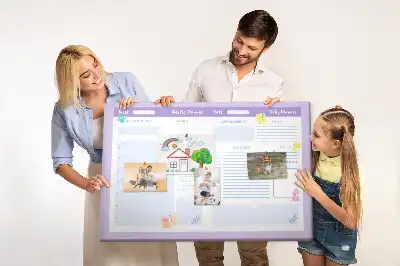 Ozdobna tablica korkowa roczny planer w kolorze różowym