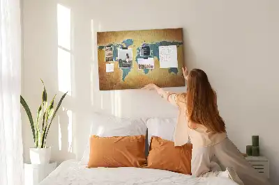 Tablica korkowa dla dzieci Stara mapa świata