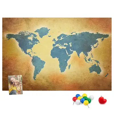 Tablica korkowa dla dzieci Stara mapa świata