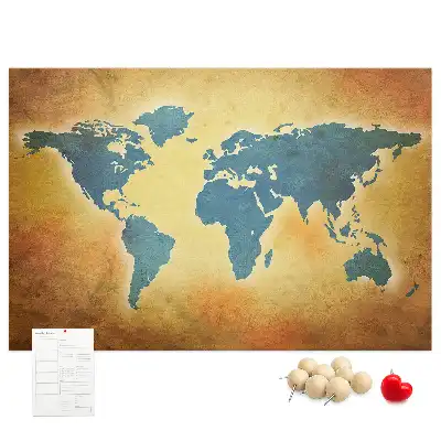 Tablica korkowa dla dzieci Stara mapa świata
