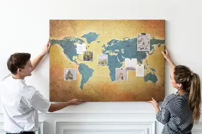 Tablica korkowa dla dzieci Stara mapa świata