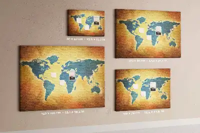 Tablica korkowa dla dzieci z motywem retro mapy świata