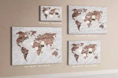 Tablica korkowa Ceglana mapa świata