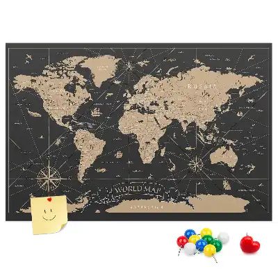 Tablica korkowa ozdobna Vintage mapa świata