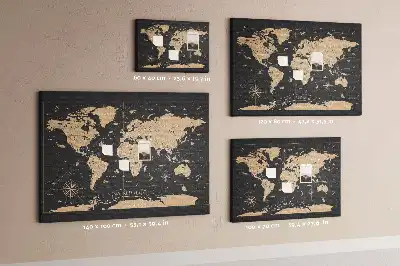 Tablica korkowa ozdobna Vintage mapa świata