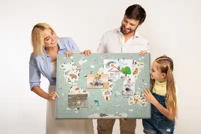 Korkowa tablica Zwierzęca mapa świata