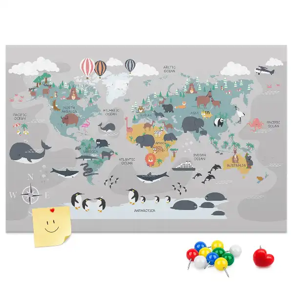 Tablica korkowa Kreskówkowa mapa