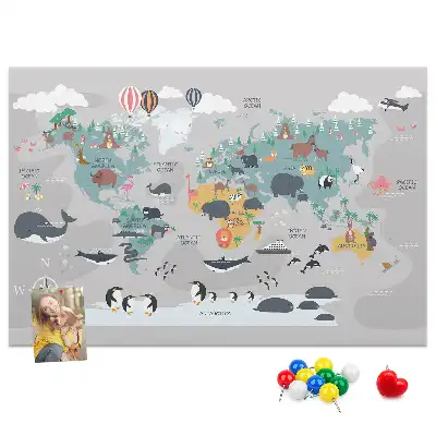 Tablica korkowa Kreskówkowa mapa