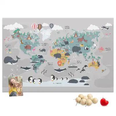 Tablica korkowa Kreskówkowa mapa