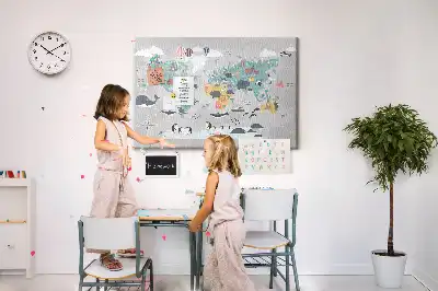 Tablica korkowa Kreskówkowa mapa