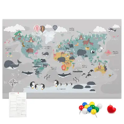 Tablica korkowa Kreskówkowa mapa