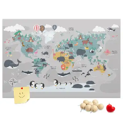 Tablica korkowa Kreskówkowa mapa