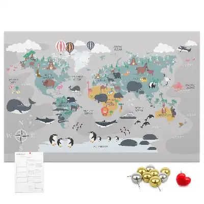 Tablica korkowa Kreskówkowa mapa