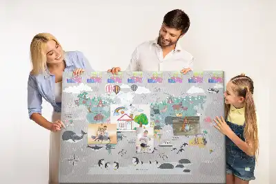 Tablica korkowa Kreskówkowa mapa