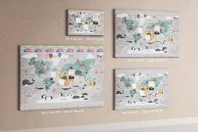 Tablica korkowa Kreskówkowa mapa