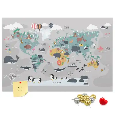 Tablica korkowa Kreskówkowa mapa