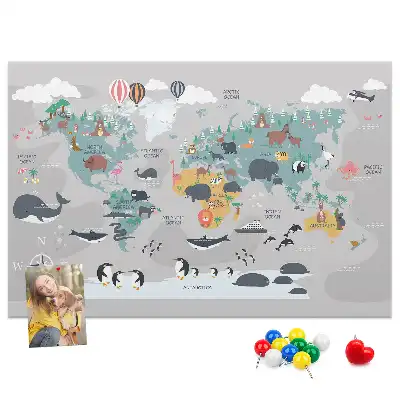 Tablica korkowa Kreskówkowa mapa
