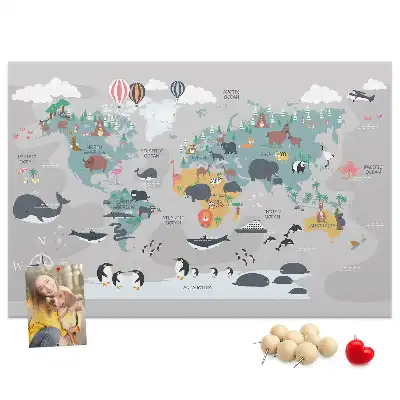 Tablica korkowa Kreskówkowa mapa