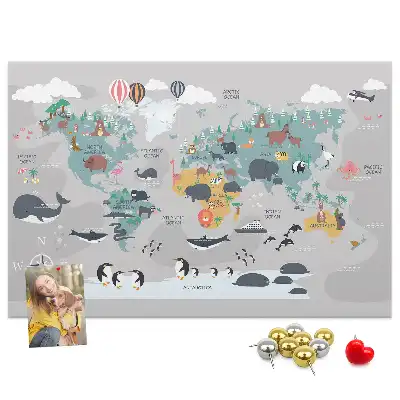 Tablica korkowa Kreskówkowa mapa