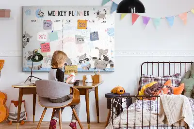 Tablica korkowa ozdobna Tygodniowy planer dla dzieci