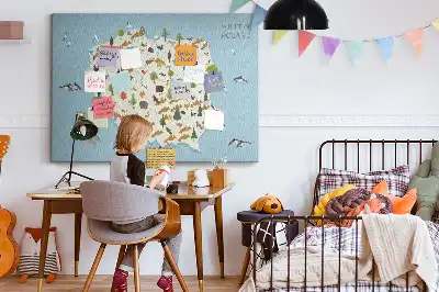 Tablica korkowa Polska Mapa zwierząt