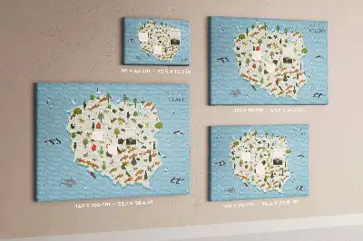 Tablica korkowa Polska Mapa zwierząt
