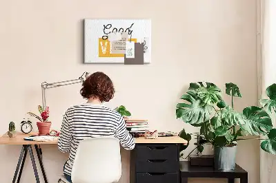 Tablica korkowa z nadrukiem inspirującego zdania