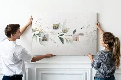 Ozdobna tablica korkowa geometryczna botanika