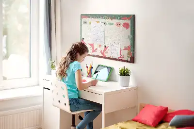 Tablica korkowa ozdobna Tygodniowy planer dla dzieci
