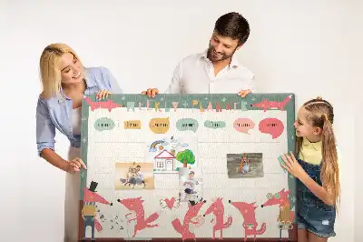 Tablica korkowa ozdobna Tygodniowy planer dla dzieci