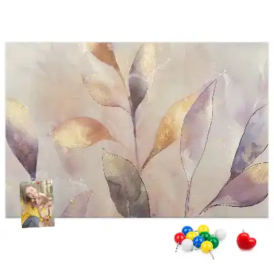Tablica korkowa dla dzieci z motywem roślin w stylu akwareli
