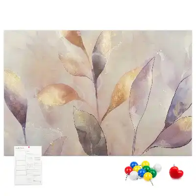 Tablica korkowa dla dzieci z motywem roślin w stylu akwareli