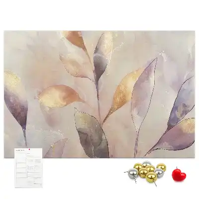 Tablica korkowa dla dzieci z motywem roślin w stylu akwareli