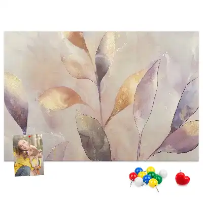 Tablica korkowa dla dzieci z motywem roślin w stylu akwareli