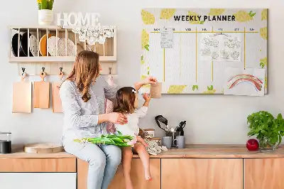 Ozdobna tablica korkowa planer tygodniowy w cytryny