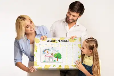 Ozdobna tablica korkowa planer tygodniowy w cytryny