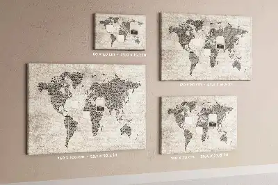 Tablica korkowa Mapa świata gazeta